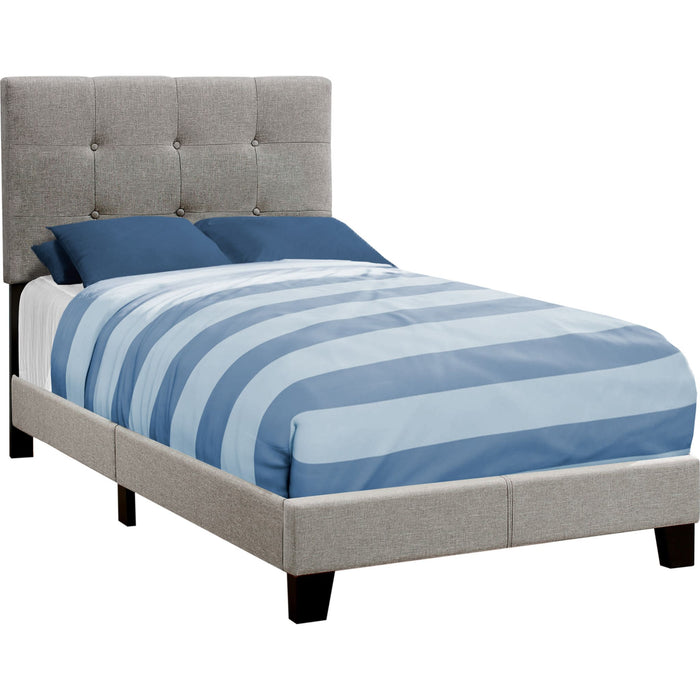 Twin Upholstered Bed - Grey