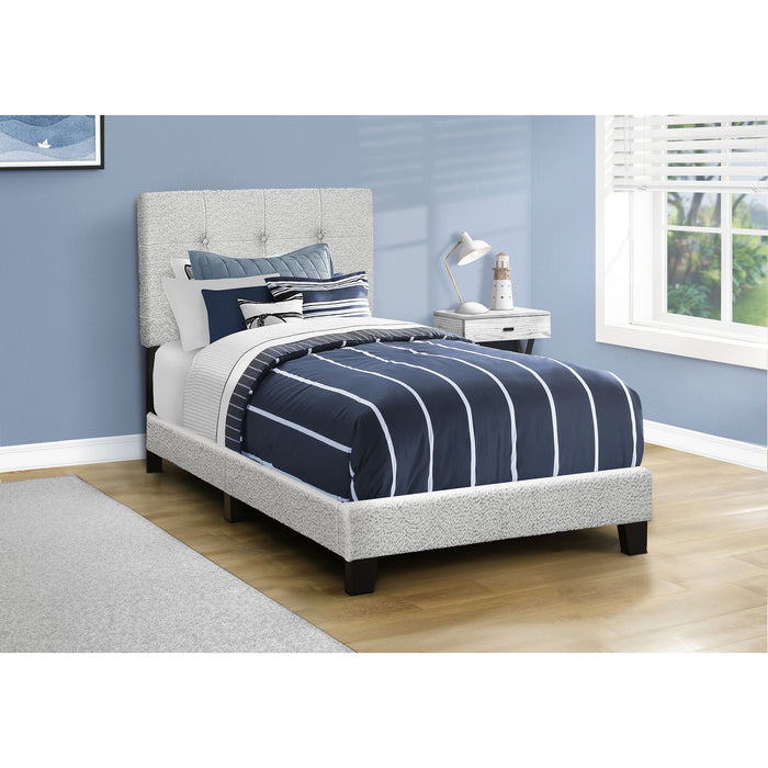 Twin Upholstered Bed - Grey