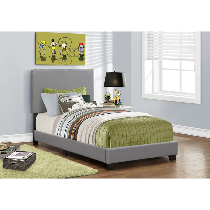 Twin Upholstered Bed - Grey