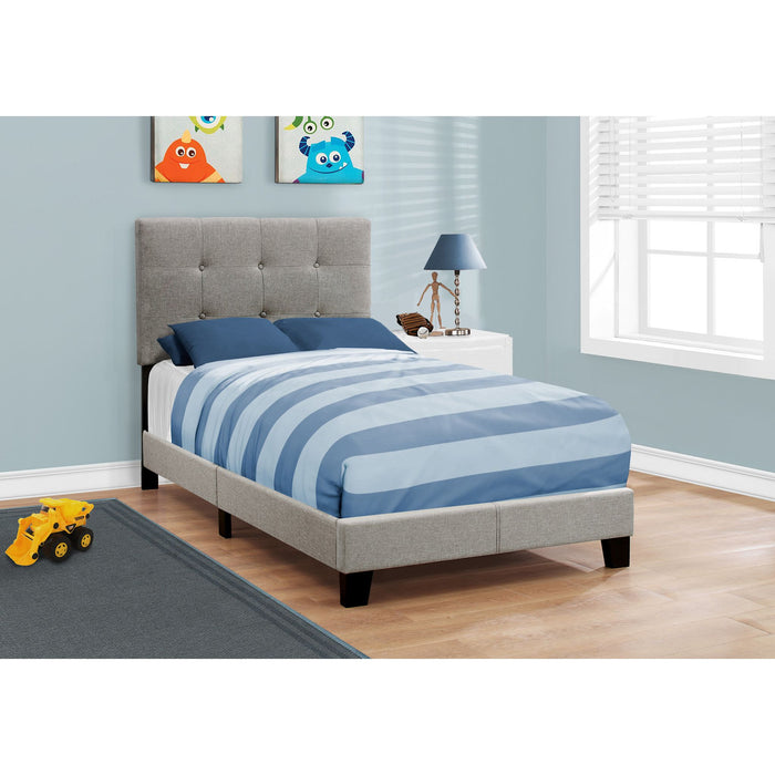 Twin Upholstered Bed - Grey