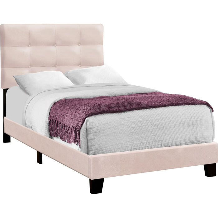 Twin Upholstered Bed - Pink