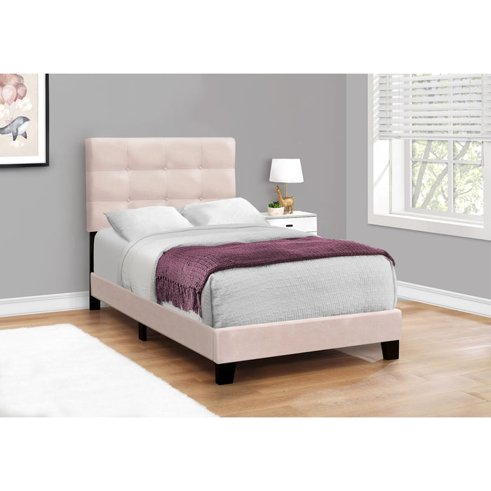 Twin Upholstered Bed - Pink