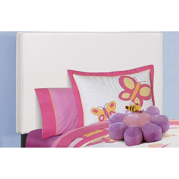 Twin Upholstered Bed - White