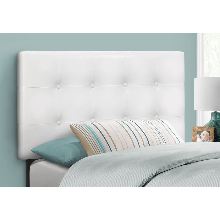Twin Upholstered Headboard - White/Black