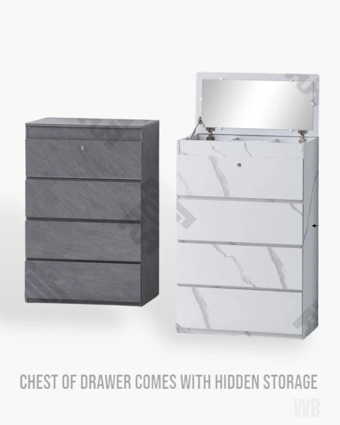 Uhani Chest of Drawer with Mirror and Hidden Storage - Promo