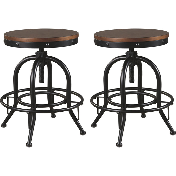 Valebeck Adjustable Height Stool - Brown/Black - (D546-224)