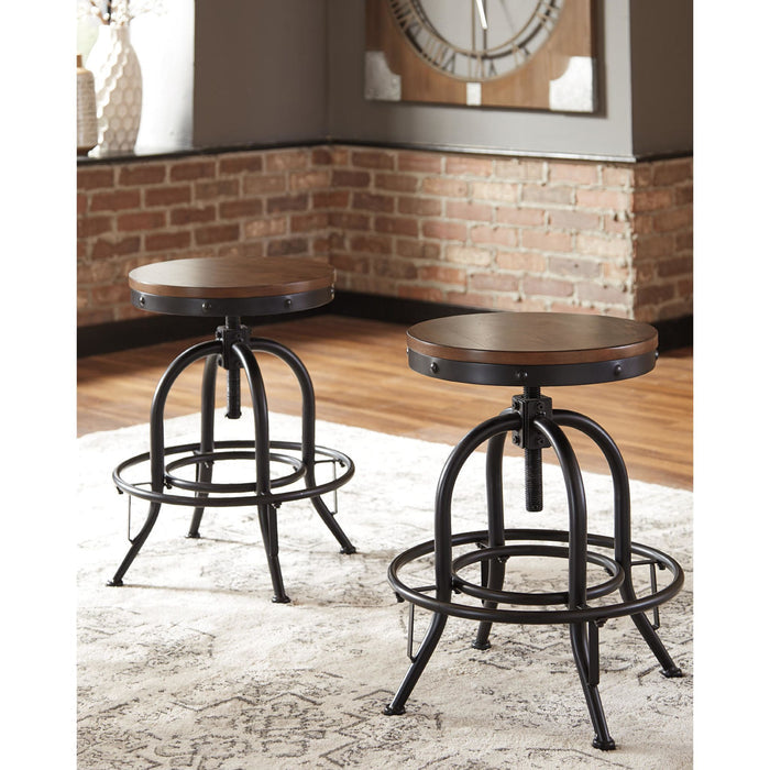 Valebeck Adjustable Height Stool - Brown/Black - (D546-224)