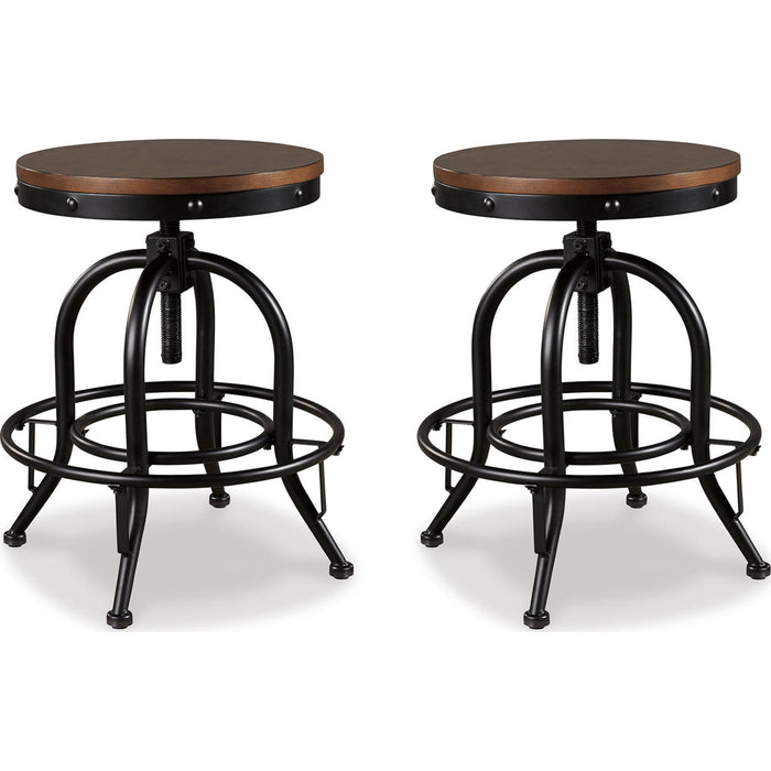 Valebeck Adjustable Height Stool - Brown/Black - (D546-224)
