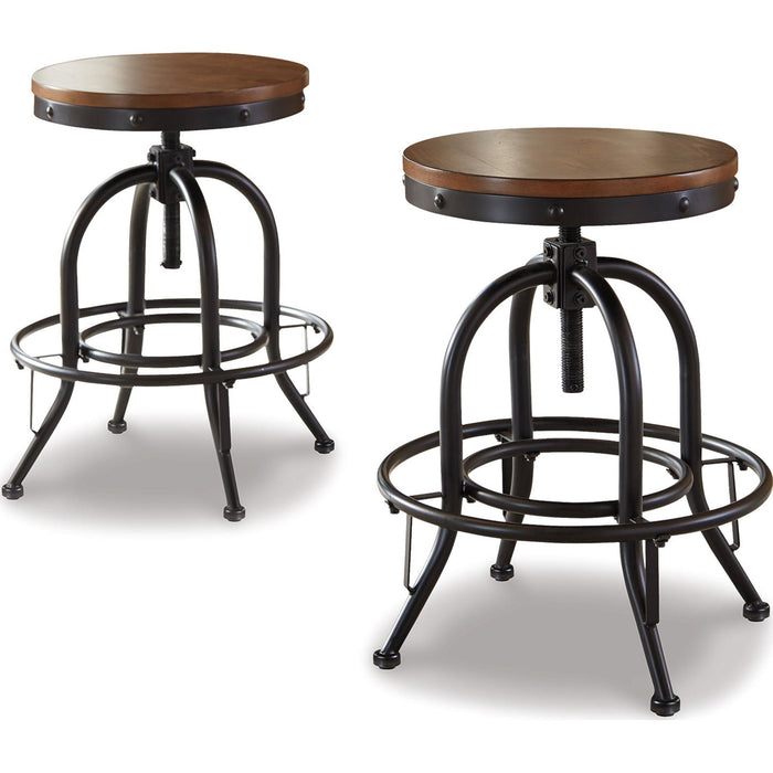 Valebeck Adjustable Height Stool - Brown/Black - (D546-224)
