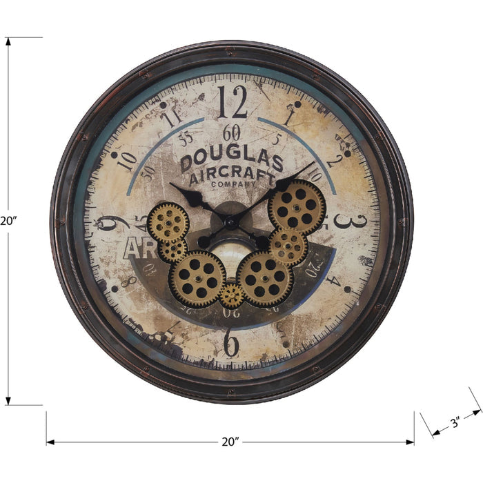 Wall Clock - 20" Diameter Gear Mechanism