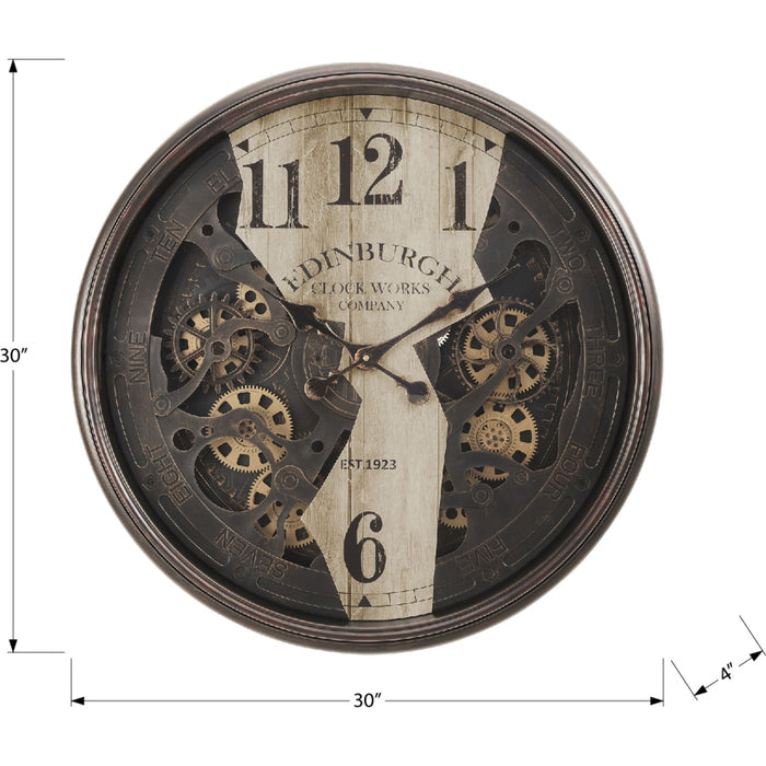 Wall Clock - 30" Diameter Gear Mechanism