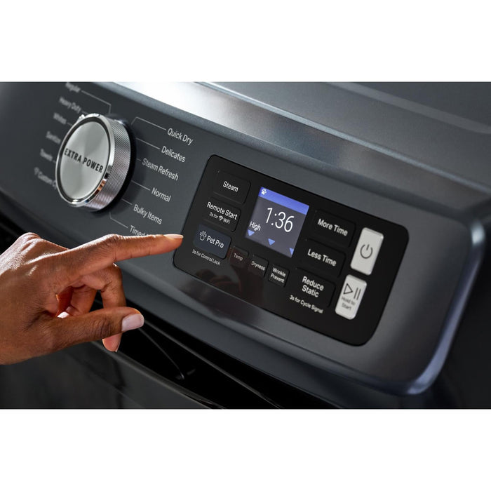 Whirlpool 15.5" (39.4 cm) Pedestal for Front Load Washer and Dryer with Storage -Midnight Steel (XHPC155RF)