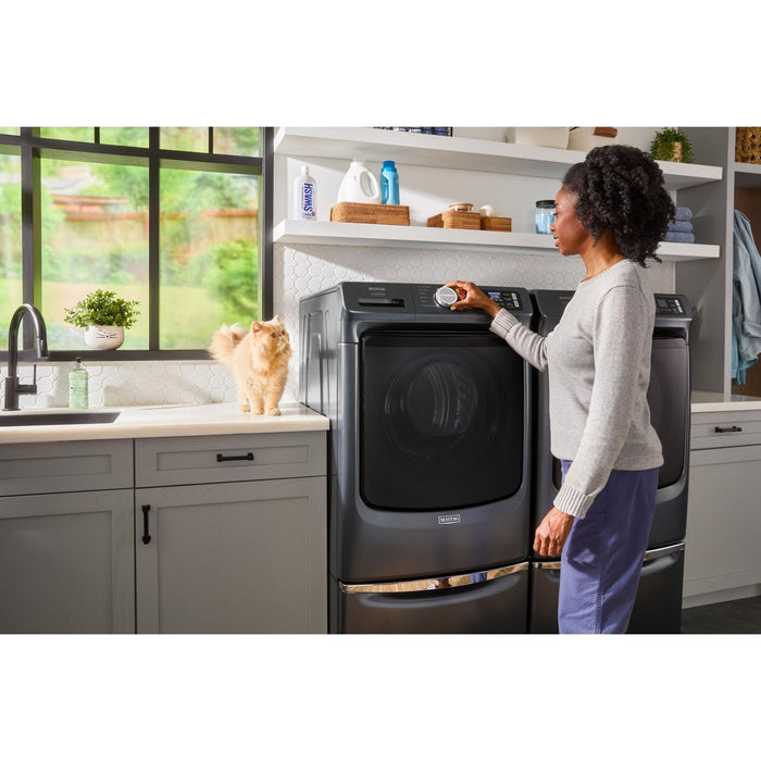 Whirlpool 15.5" (39.4 cm) Pedestal for Front Load Washer and Dryer with Storage -Midnight Steel (XHPC155RF)