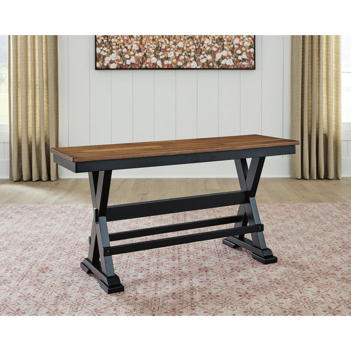 Wildenauer Counter Height Bench - Brown/Black - (D634-09)