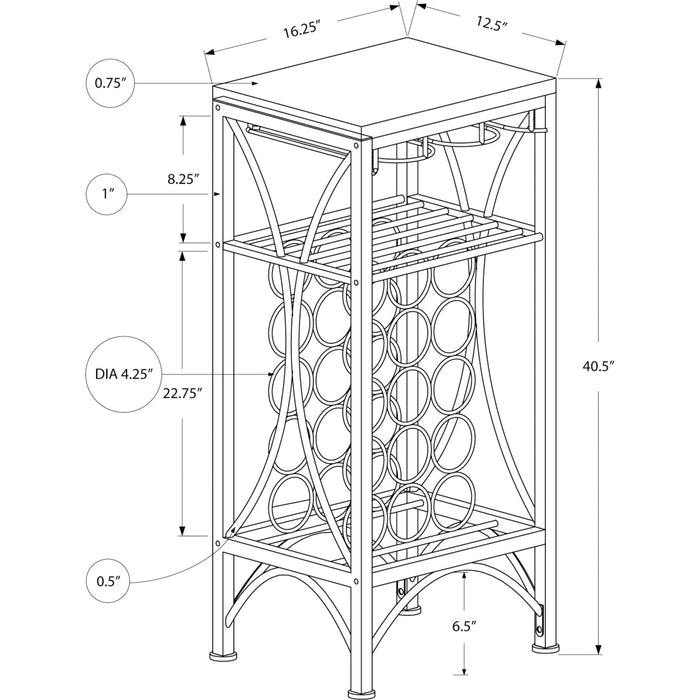 Wine Cabinet - Black - (I3347)