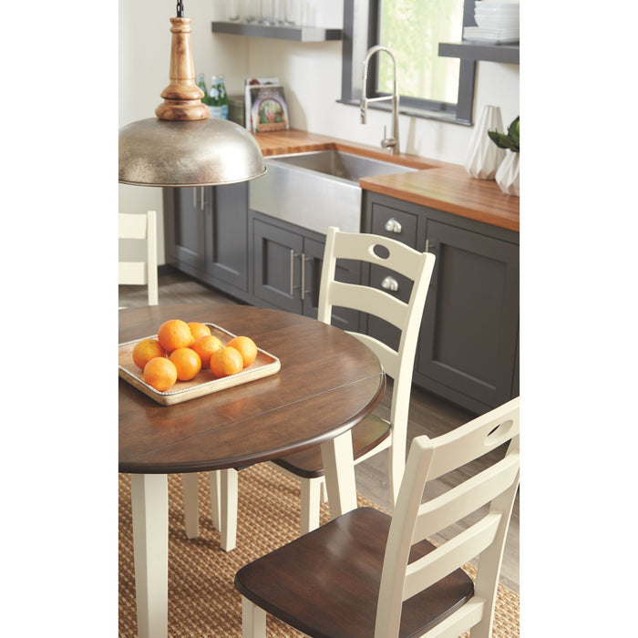 Woodanville Drop Leaf Table - Cream/Brown - (D335-15)